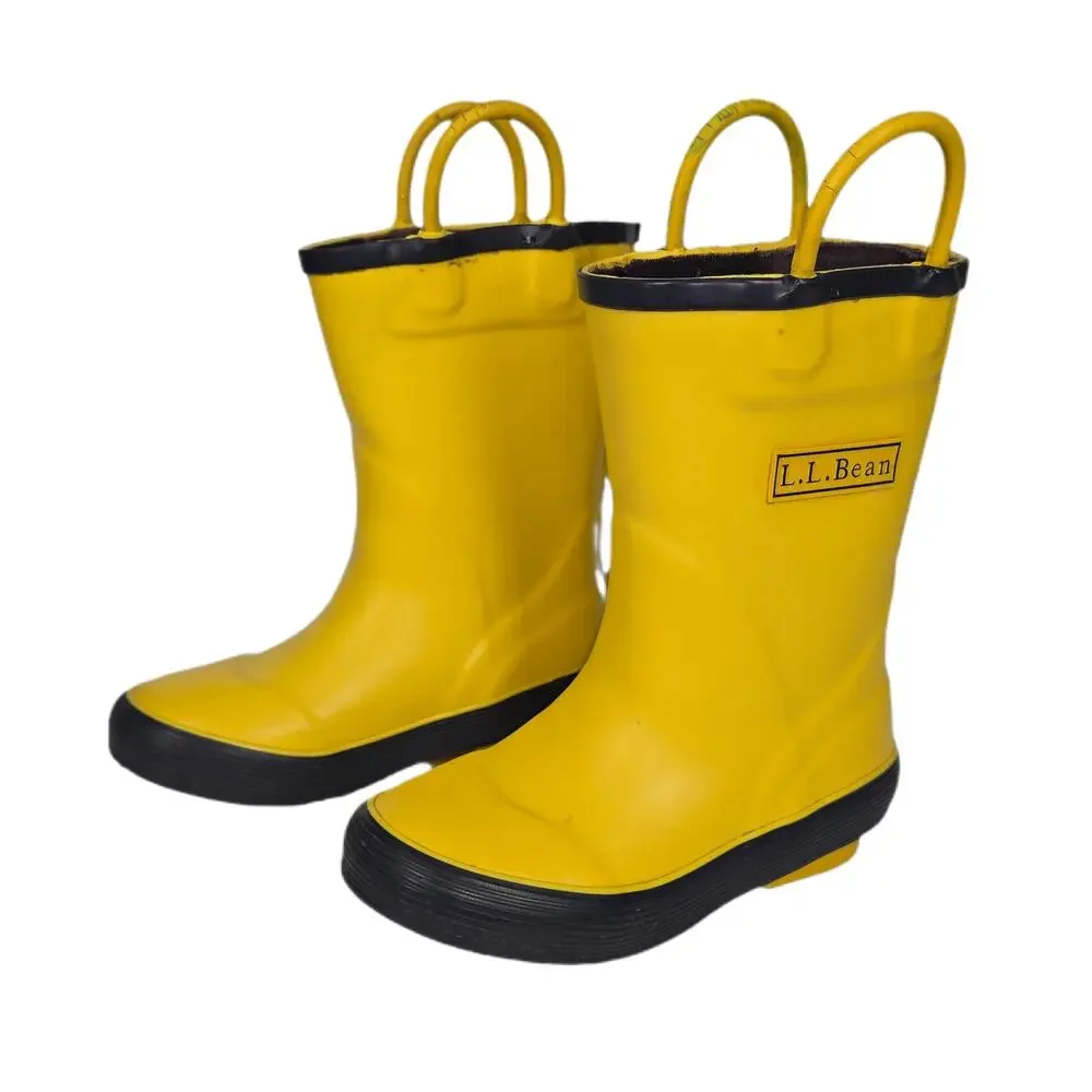 L.L.BEAN TODDLER RAIN PULL-ON BOOTS – BRIGHT YELLOW – TODDLER SIZE 8